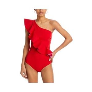 CHIARA BONI LA PETITE ROBE ATLANTE RUFFLE ASYMMETRIC ONE-PIECE SWIMSUIT